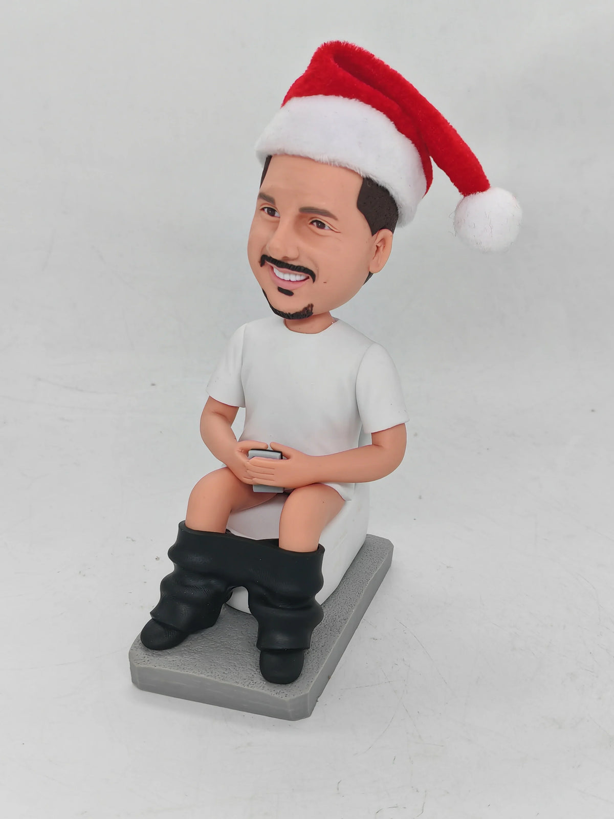 Christmas Man Sitting On Toilet  Custom Bobblehead 2023c