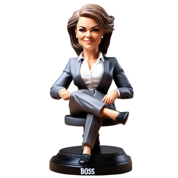 Domineering Lady Boss WORLD BEST BOSS Bobblehead personnalisé avec texte gravé