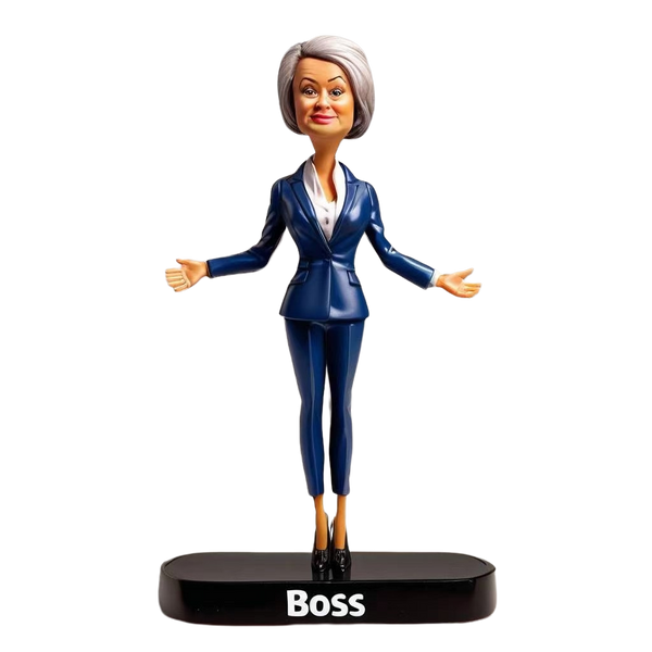 Domineering Lady Boss WORLD BEST BOSS Bobblehead personnalisé avec texte gravé