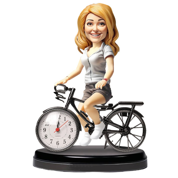 Customized bobblehead for female athletes riding bicycles