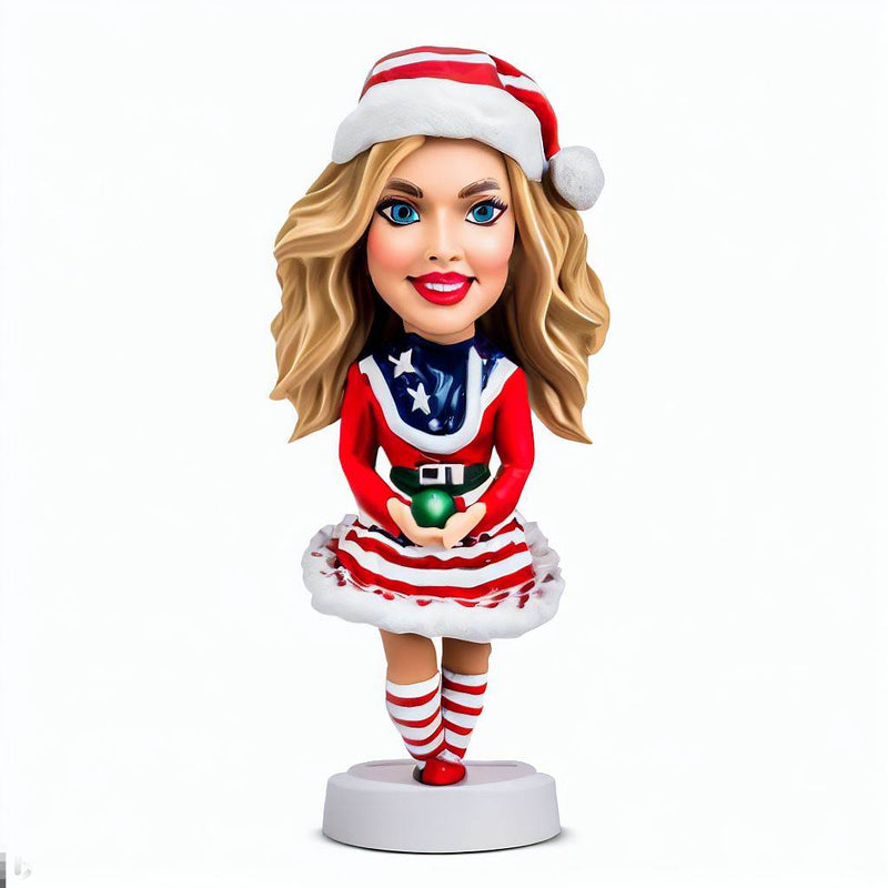 Christmas Series-custom Christmas Girl Custom Bobblehead