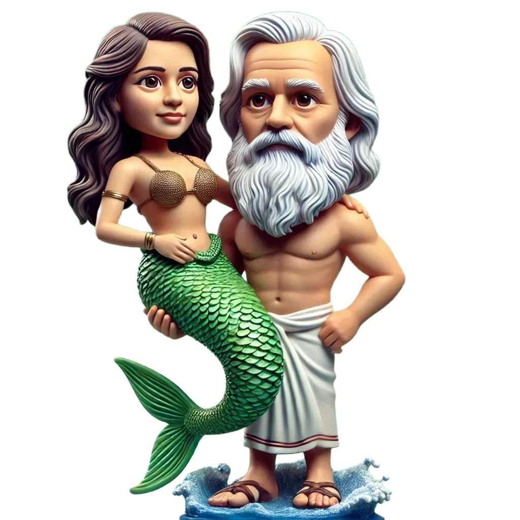 Mermaid Couple Custom Bobblehead Doll（3）