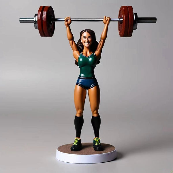 Customized single female weightlifting athlete bobblehead doll