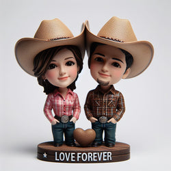 Customized cowboy couple bobbleheads vip3