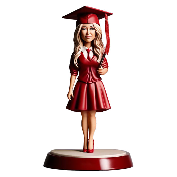 100% customized graduate beautiful girl bobblehead doll with customized text