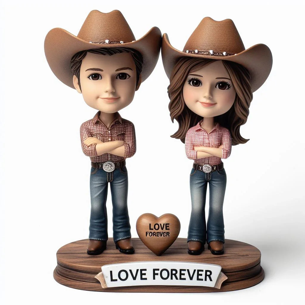Customized  cowboy couple bobbleheads vip
