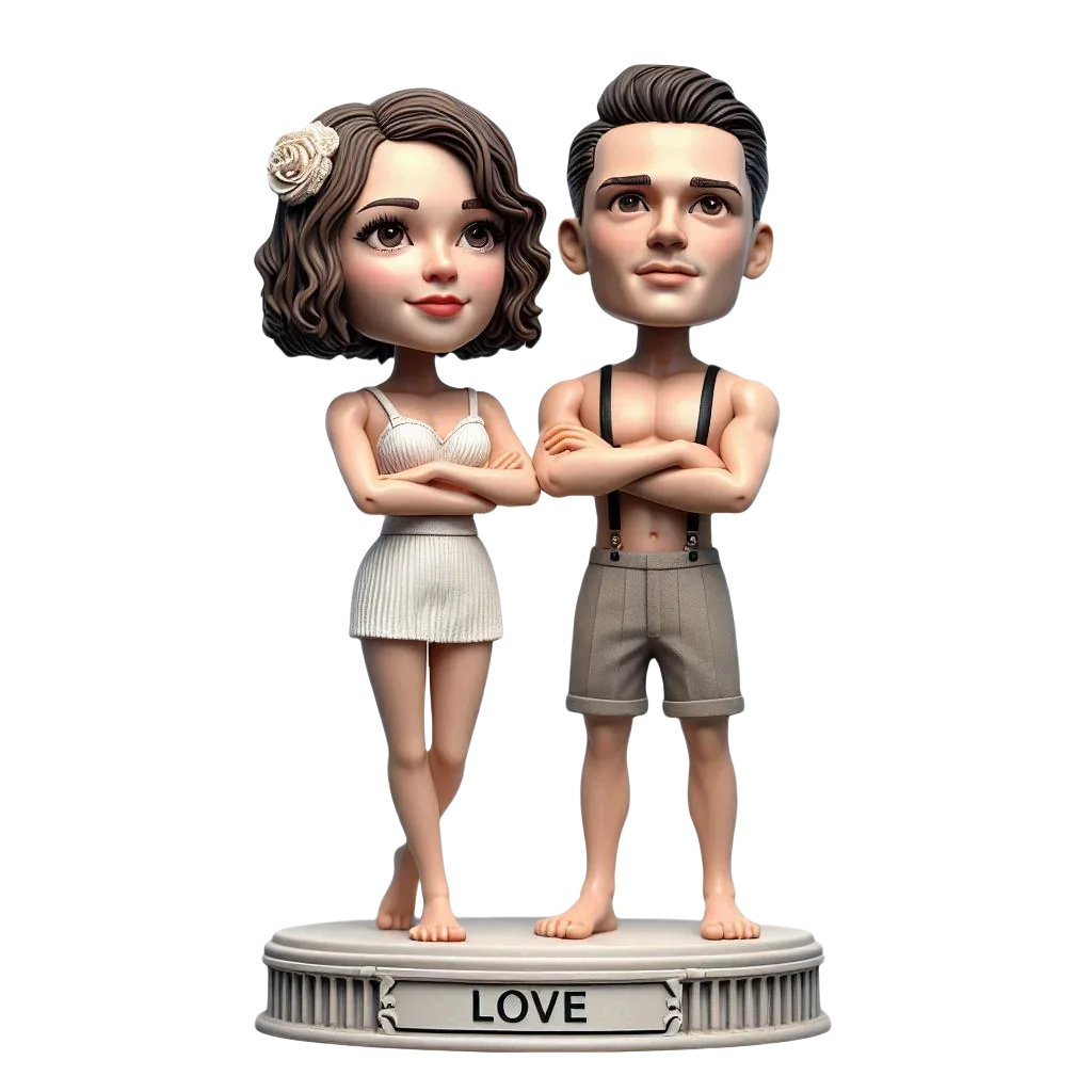 Valentine's Day Gift Custom Bobbleheads with Love Couple Bobbleheads