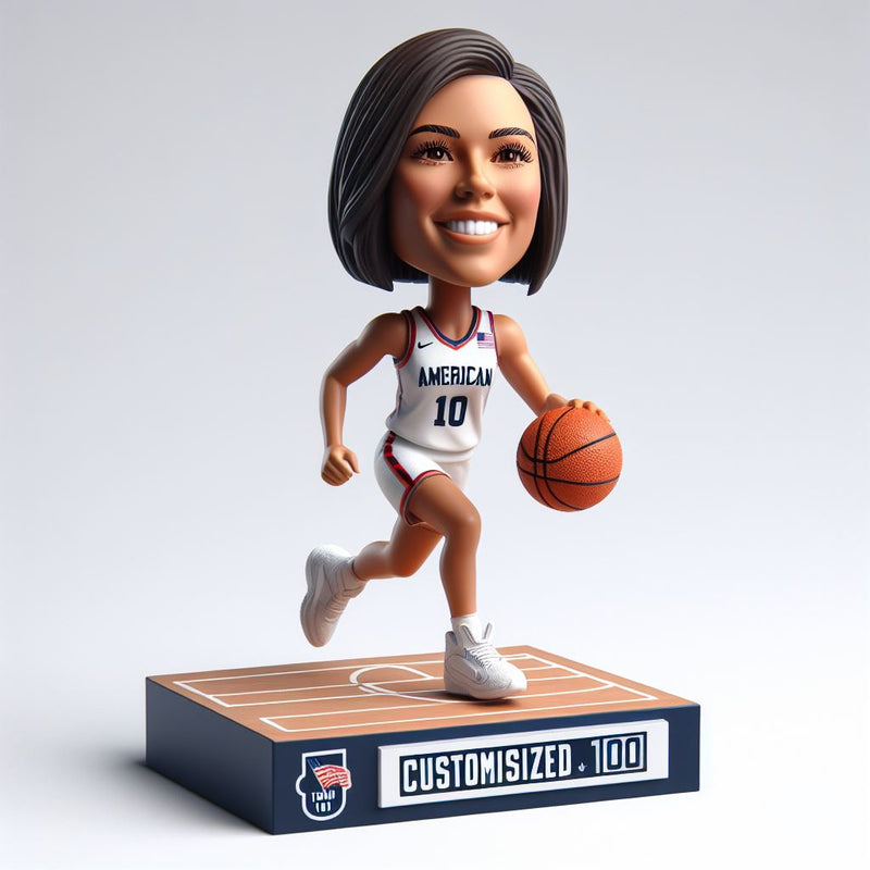 Women's Basketball Player B Custom Bobblehead Figure