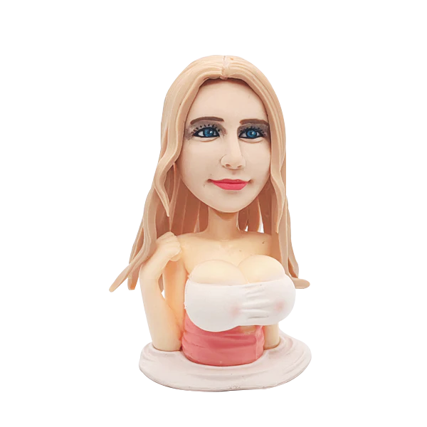 2.5 inches (6CM) 100% customized bobblehead, swinging breasts for ladies