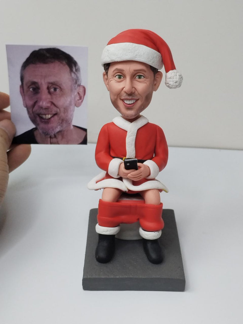 Christmas Man Sitting On Toilet  Custom Bobblehead 2023