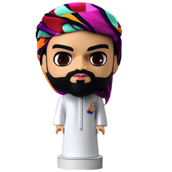 Cartoon series man custom bobblehead in arabian costume3