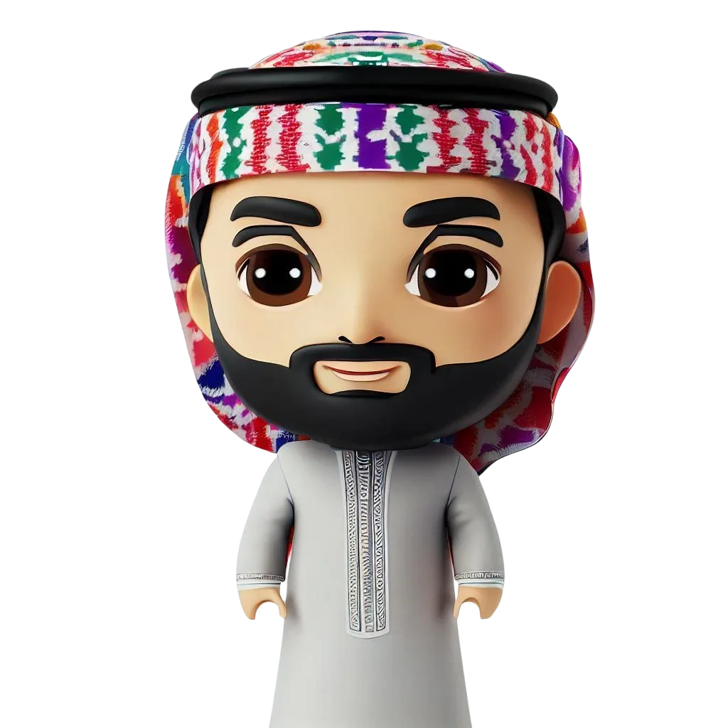 Cartoon series man custom bobblehead in arabian costume