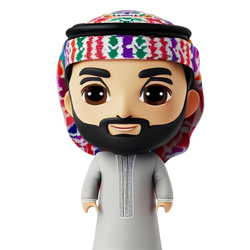 Cartoon series man custom bobblehead in arabian costume
