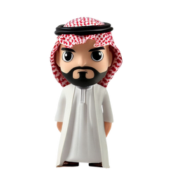 Cartoon series man custom bobblehead in arabian costume6
