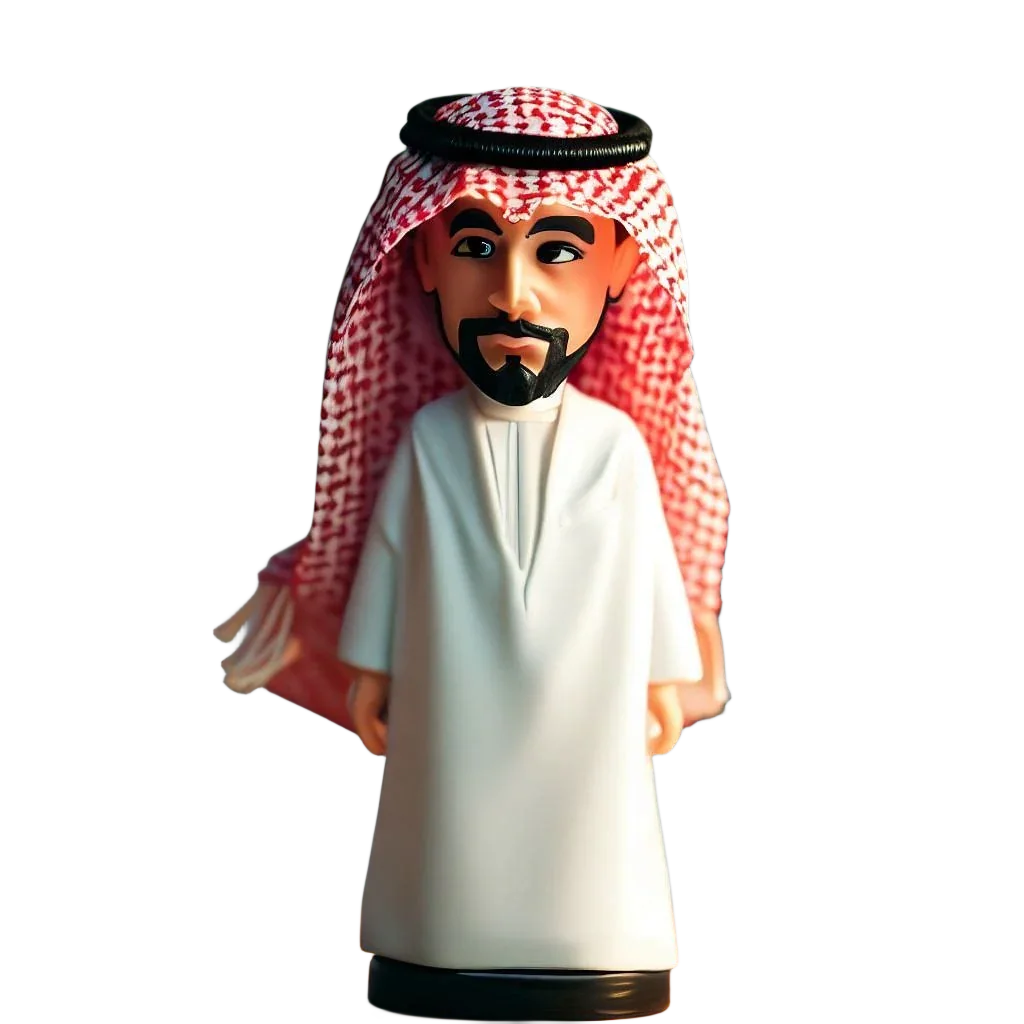 Facial Naive Realistic Series Arabian Clothing Men's Custom Bobblehead Doll arabian statuette