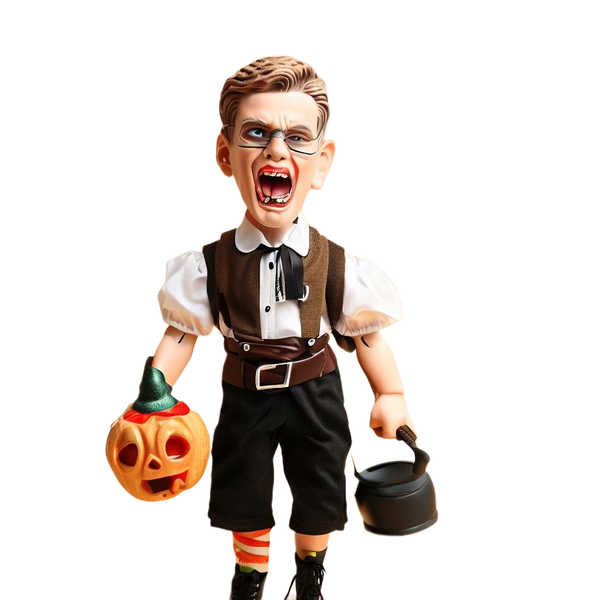Halloween zombie jack-o-lantern man custom bobblehead doll with custom text