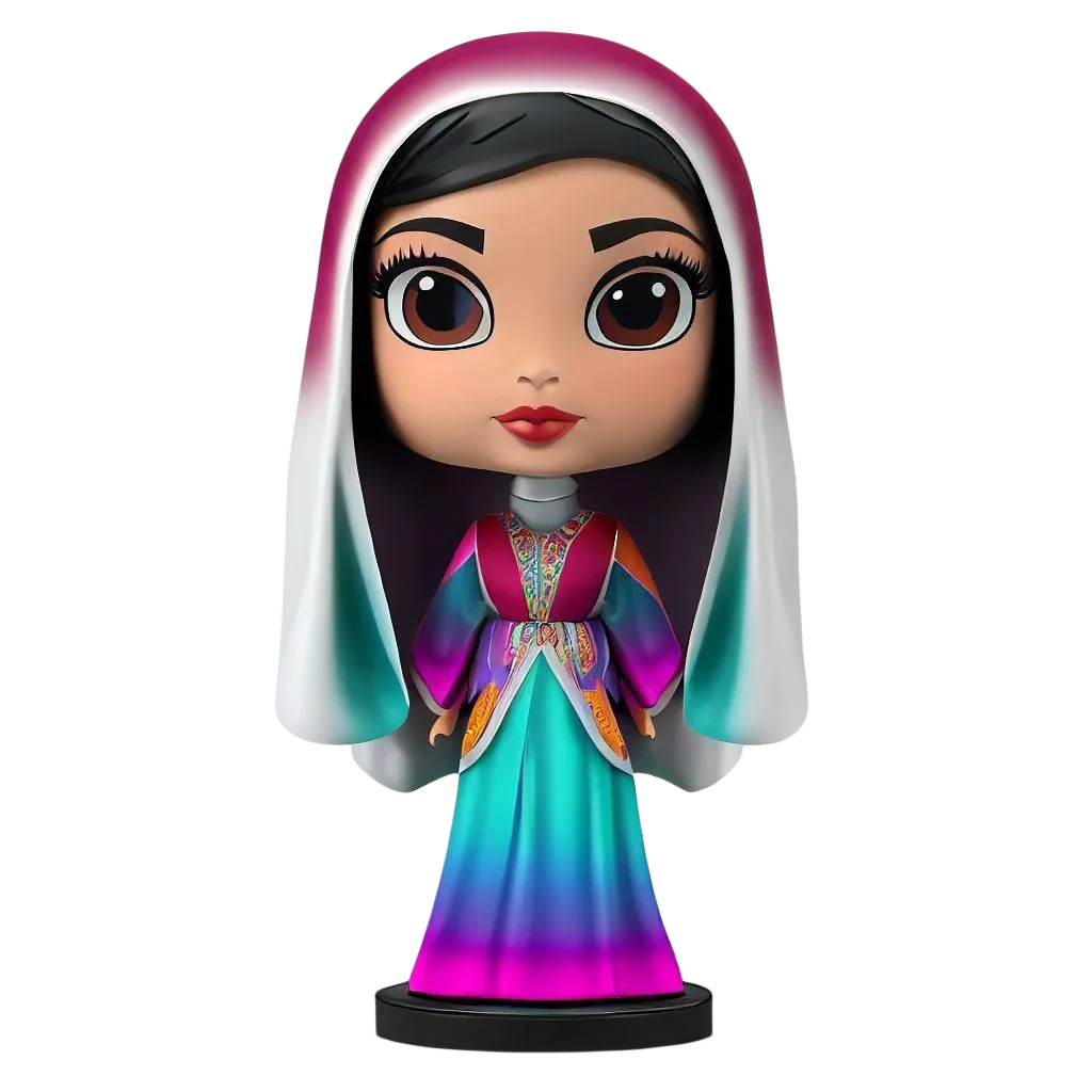 Face cartoon series Arabian costume ladies custom bobblehead doll Arab lady cartoon figurine 4