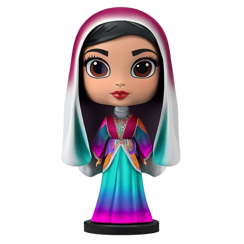 Face cartoon series Arabian costume ladies custom bobblehead doll Arab lady cartoon figurine 4