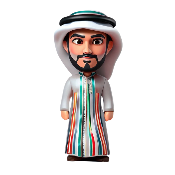 Facial Naive Realistic Series Arabian Clothing Men's Custom Bobblehead Doll arabian statuette15