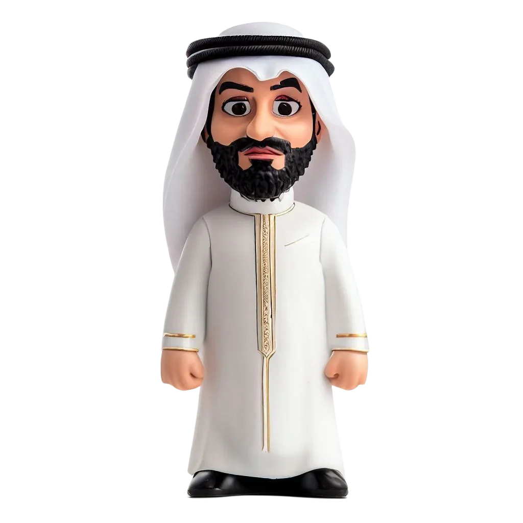 Facial Naive Realistic Series Arabian Clothing Men's Custom Bobblehead Doll arabian statuette