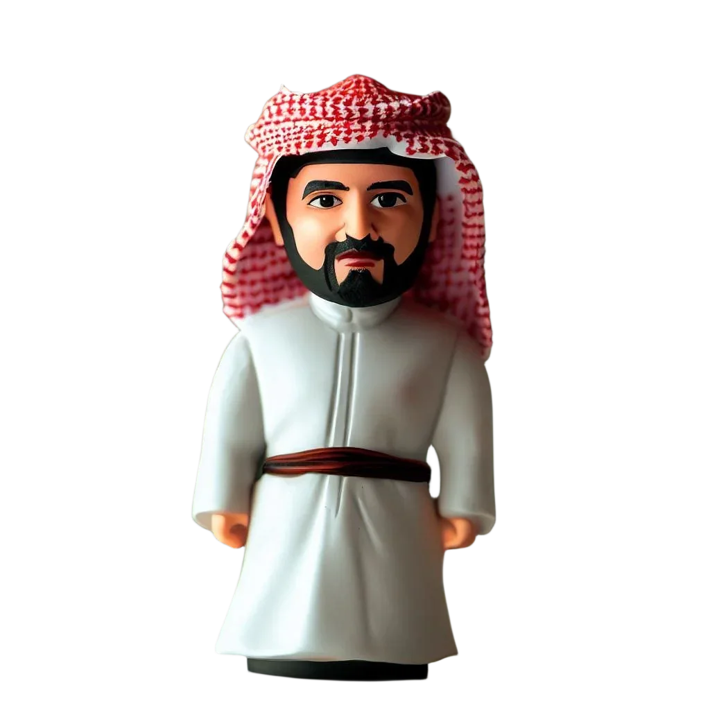 Facial Naive Realistic Series Arabian Clothing Men's Custom Bobblehead Doll arabian statuette