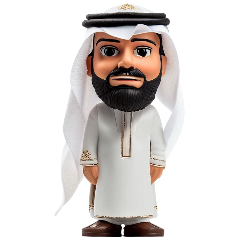 Cartoon series man custom bobblehead in arabian costume10