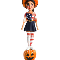Halloween Custom European Pumpkin Girl Noggle Figure with Custom Text