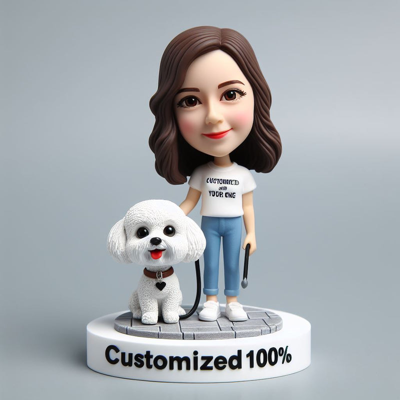 Custom 2 Persons Bobblehead（1 person and 1 pet or horse )