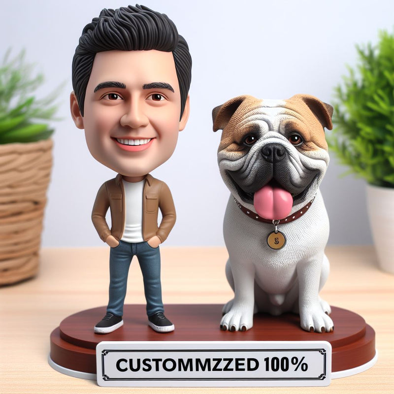 Custom 2 Persons Bobblehead（1 person and 1 pet or horse )