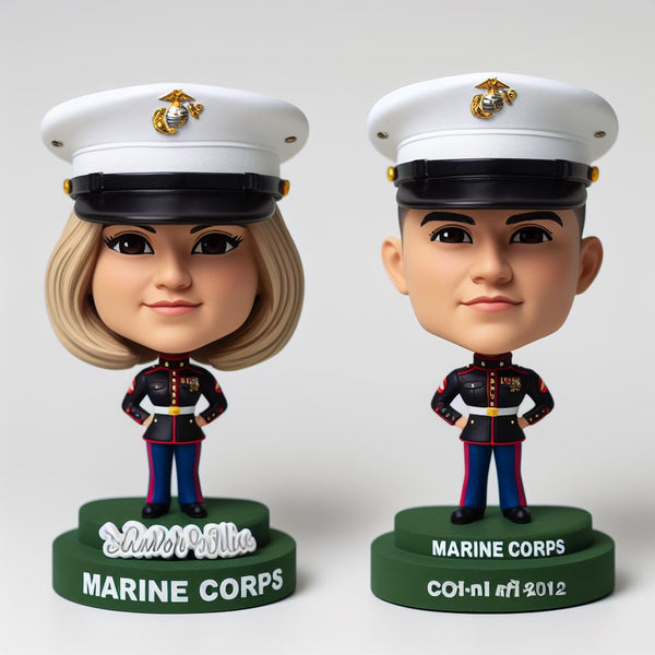 Marines Custom 1 Person Bobbleheads With Engraved Text