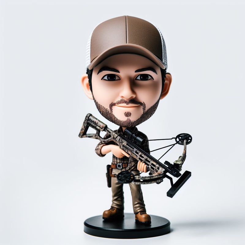 Customized one  Hunter holding crossbow hunting BOBBLEHEAD