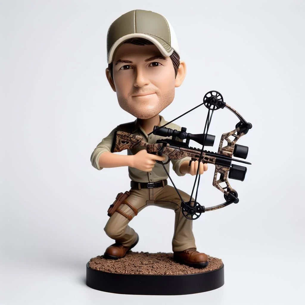Customized one  Hunter holding crossbow hunting BOBBLEHEAD