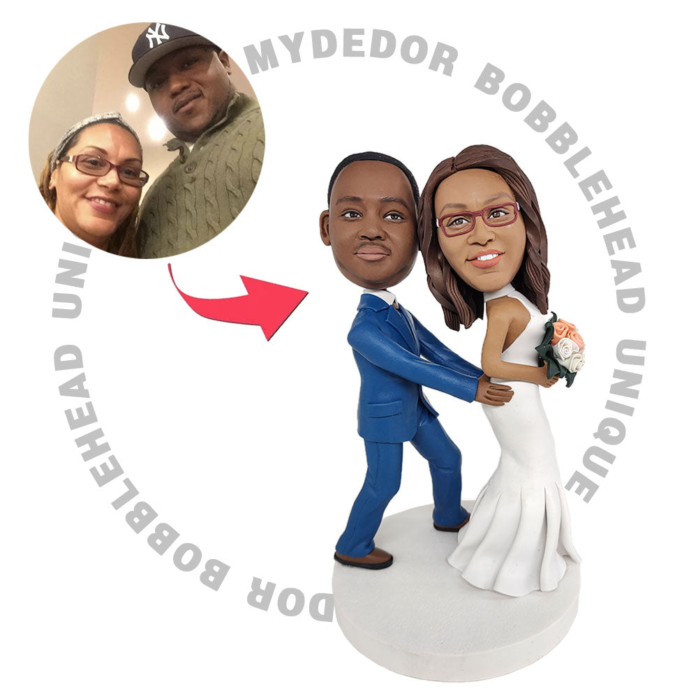Bobblehead personnalisé de couple amusé