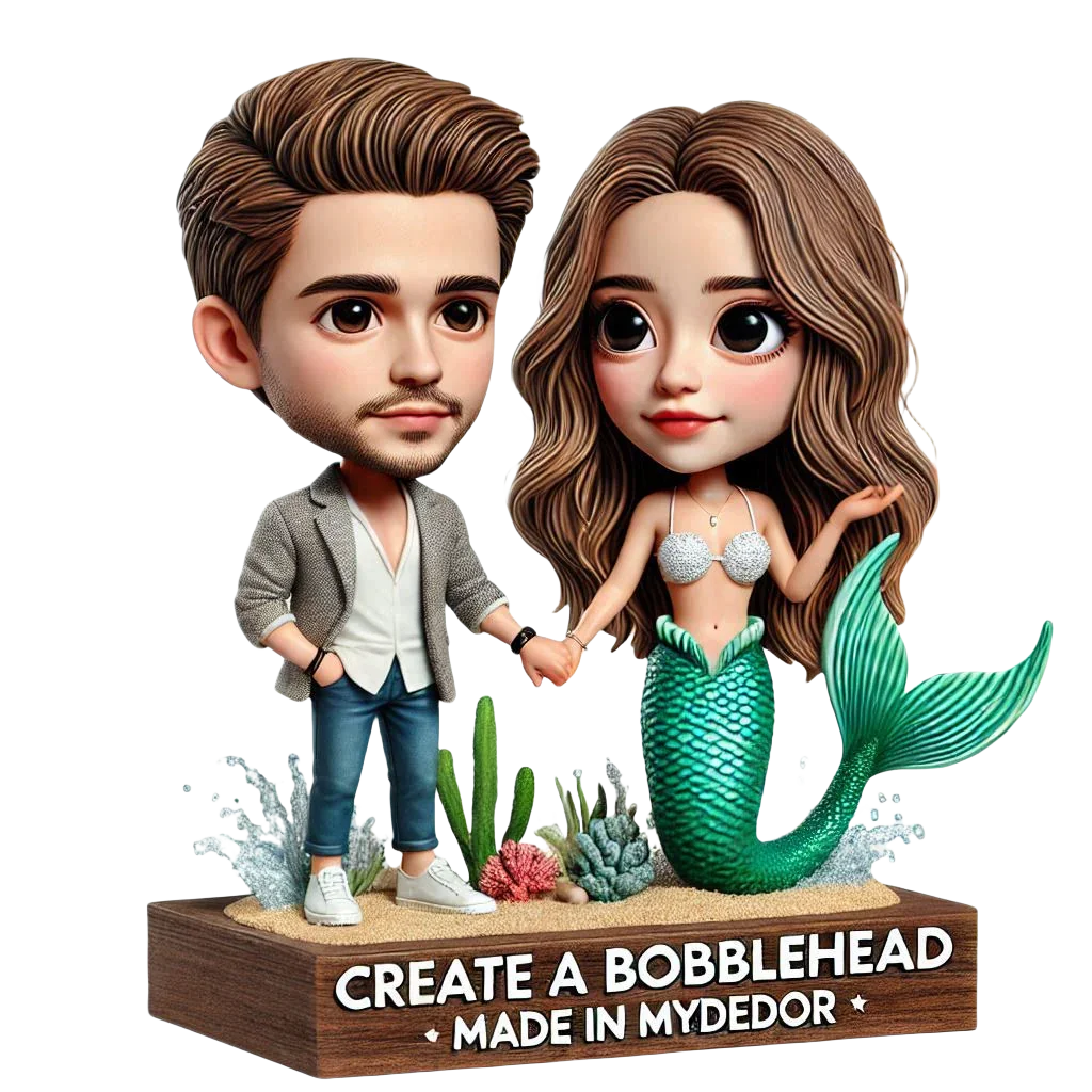 Mermaid Couple Custom Bobblehead Doll（1）