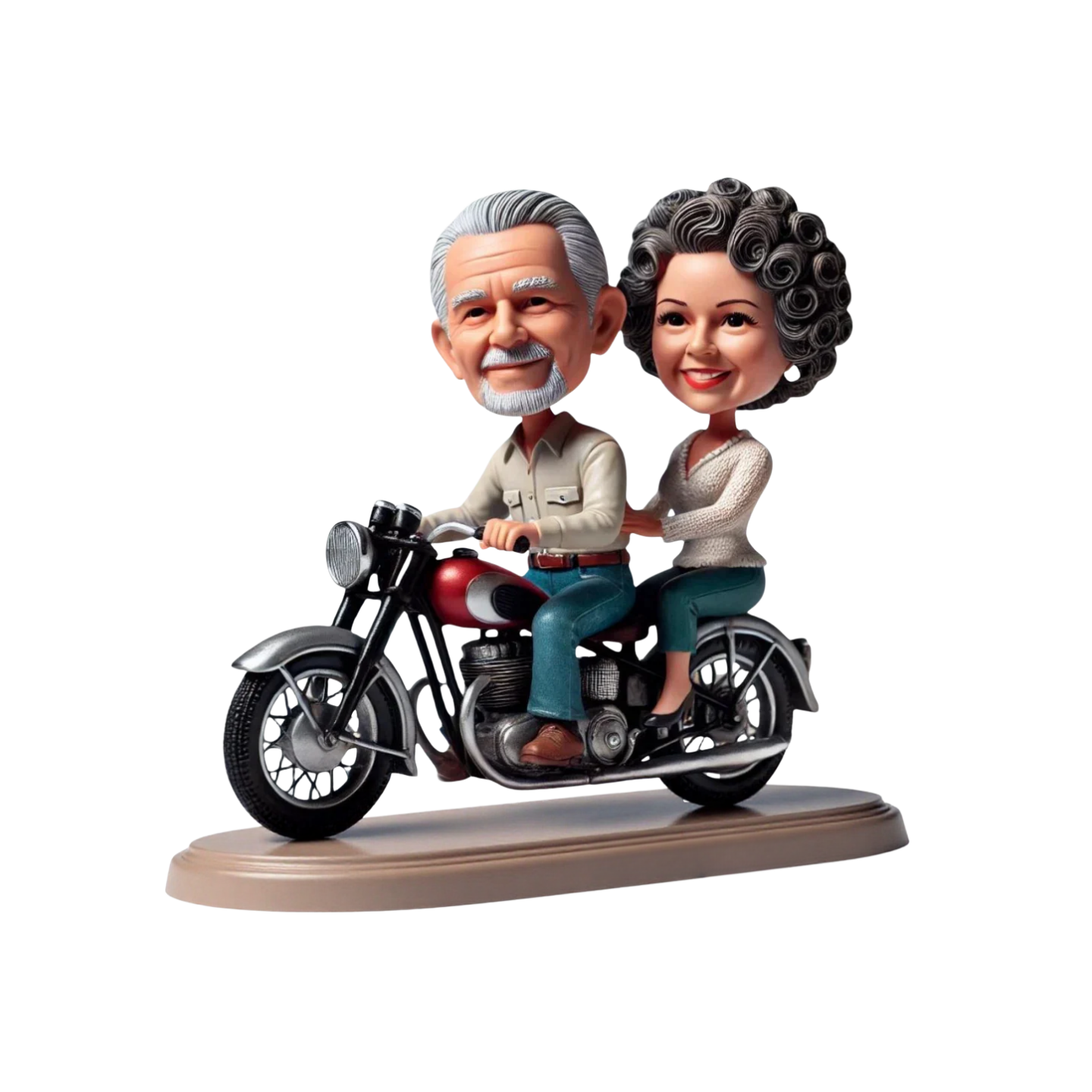 Motorcyclist Custom Bobblehead（Two people and motorcycle customization）