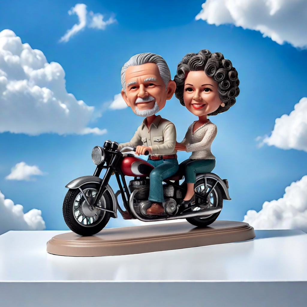 Motorcyclist Custom Bobblehead（Two people and motorcycle customization）