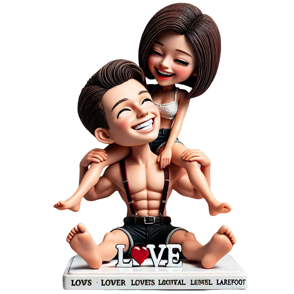 Une chaleureuse famille Bobblehead personnalisé pour 2 personnes