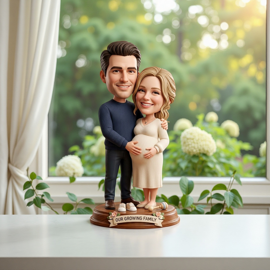 A Personalized Mother's Day Gift for Your Wife: Custom "Husband & Mom-to-Be" Dual Figurine