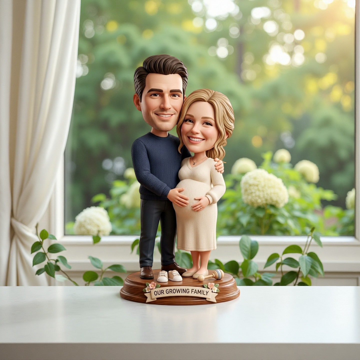 A Personalized Mother's Day Gift for Your Wife: Custom "Husband & Mom-to-Be" Dual Figurine