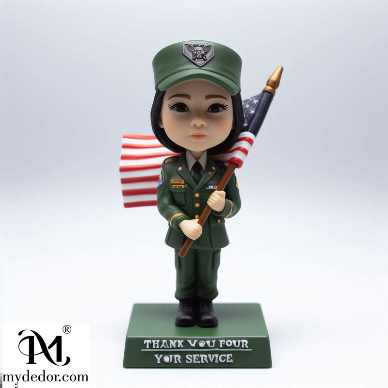 Customized bobblehead doll for Independence Day, engraved with text, customized head, leave a message to choose the shape