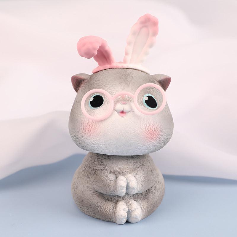 Gray cat B bobblehead - Mydedor Bobblehead and Custom gifts Shop