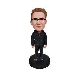 Black hoodie boy BOBBLEHEAD - Mydedor Bobblehead and Custom gifts Shop