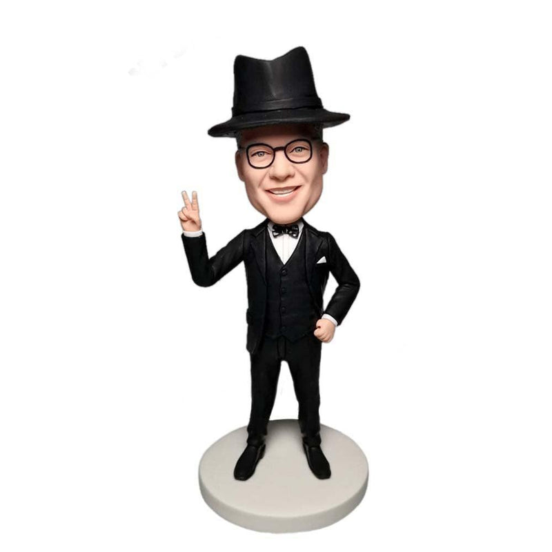 Black Suit BOBBLEHEAD - Mydedor Bobblehead and Custom gifts Shop