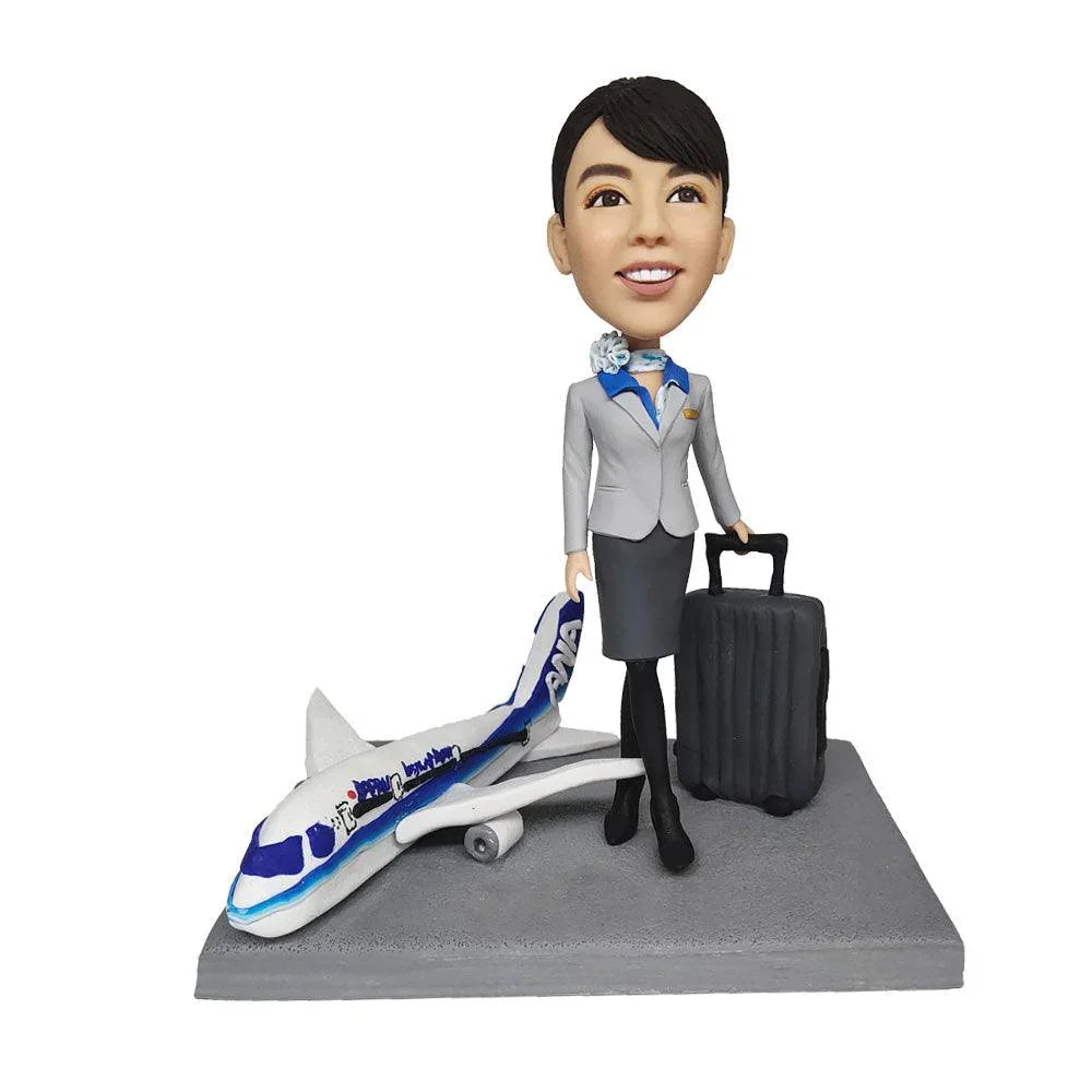 Airline stewardess CUSTOM BOBBLEHEAD - Mydedor Bobblehead and Custom gifts Shop