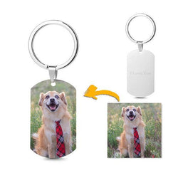 Photo Tag Key Chain With Engraving Stainless Steel - Mydedor Bobblehead and Custom gifts Shop