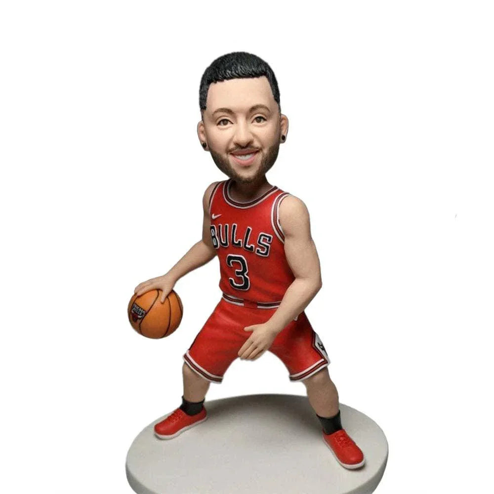 Bulls No. 3 jersey custom BOBBLEHEAD - Mydedor Bobblehead and Custom gifts Shop