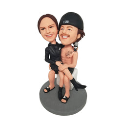 Couple Spend Happy Holiday Custom Bobblehead With Engraved Text