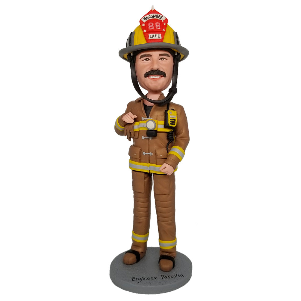 Firefighter Custom Bobbleheads With Engraved Text