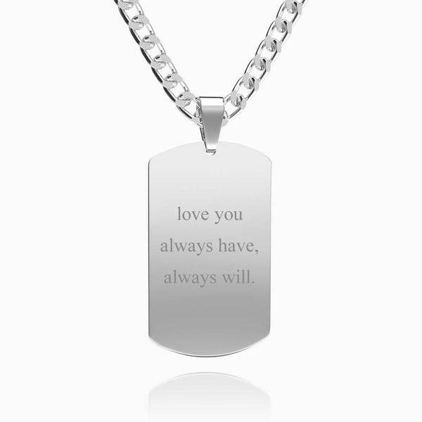 Women S Photo Engraved Tag Necklace With Engraving Stainless Steel - Mydedor Bobblehead and Custom gifts Shop