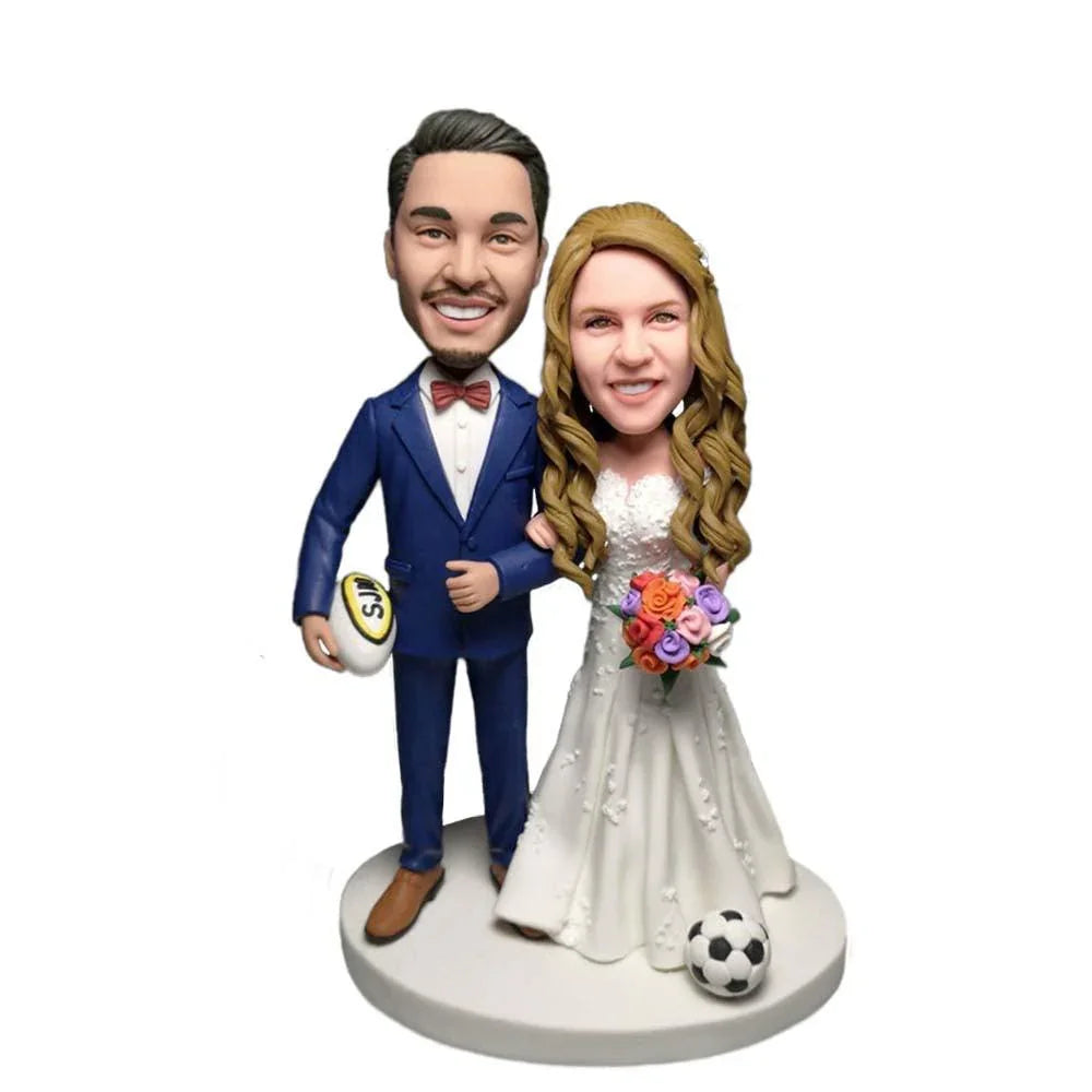 Love Sports Wedding Custom 2 person Bobblehead - Mydedor Bobblehead and Custom gifts Shop